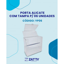 Porta Alicate com Tampa P/ 06 Unidades Cristal - Zatty